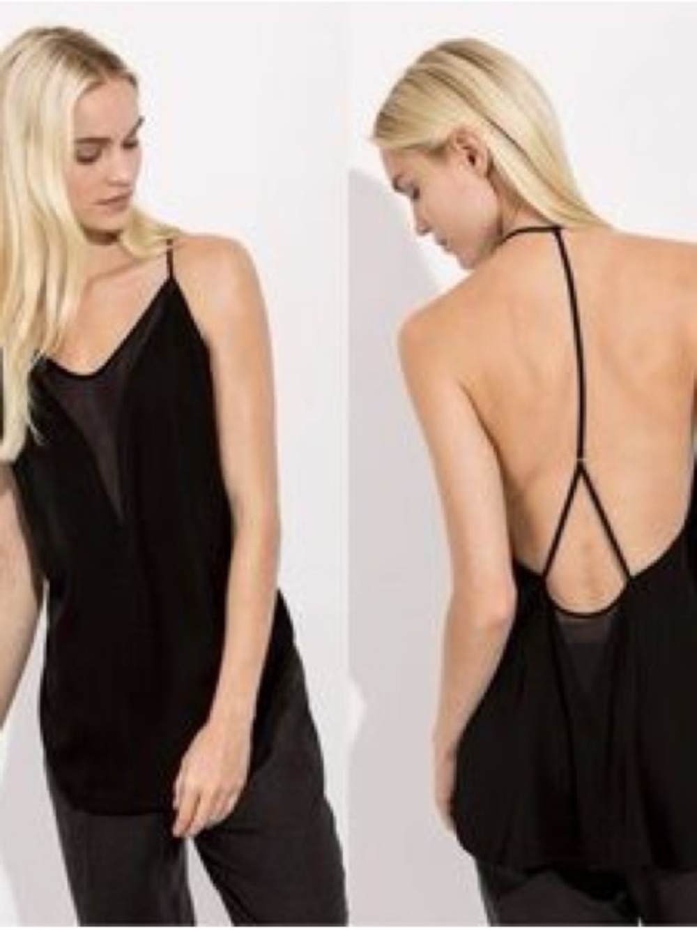 Kit and Ace Black y-Back Slip Cami